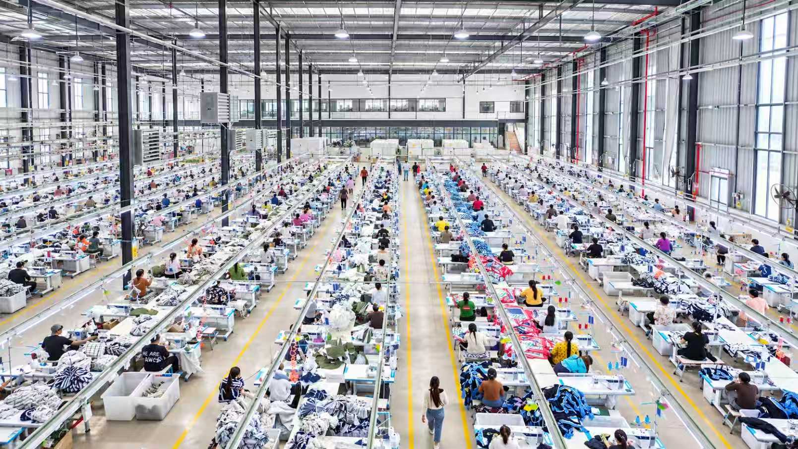 Cambodia partner factory — production floor overview